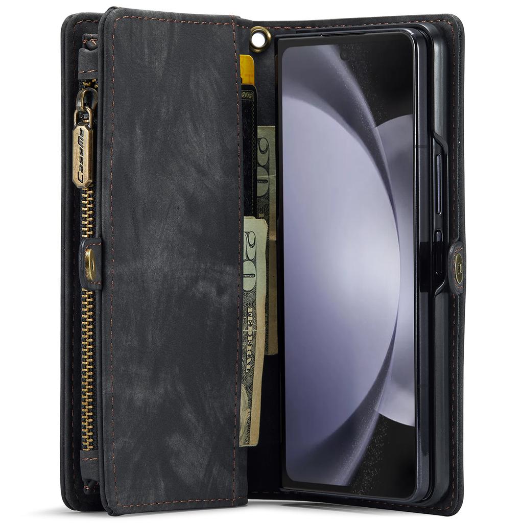 For Samsung Galaxy Z Fold6 5G Phone Cases CASEME 008 Leather Cover with Detachable Wallet and Strap
