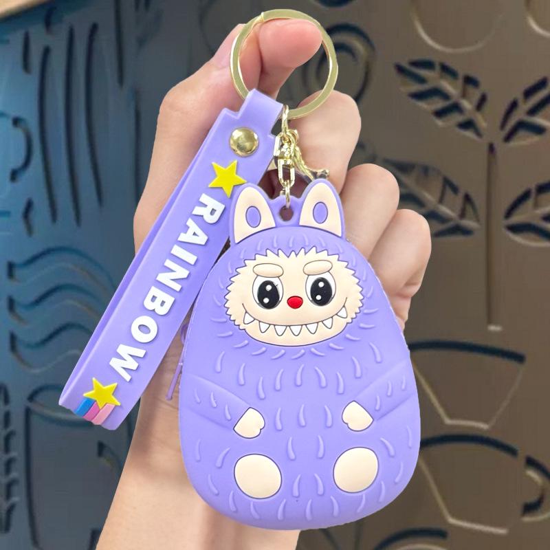 Cartoon Cute Labubu Coin Purse & Keychain Card Holder – Children's Gift & Earphone Bag