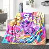 Custom Name Pink Hair Warrior Blanket for Couch & Bed, Plush Cozy Fuzzy Blanket Super Soft & Warm Blankets for Fall and Winter. 0908173