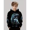 Children's Trendy Street Hooded Sweatshirt with Printed Design, Suitable for Daily Casual Outings for Both Boys and Girls.