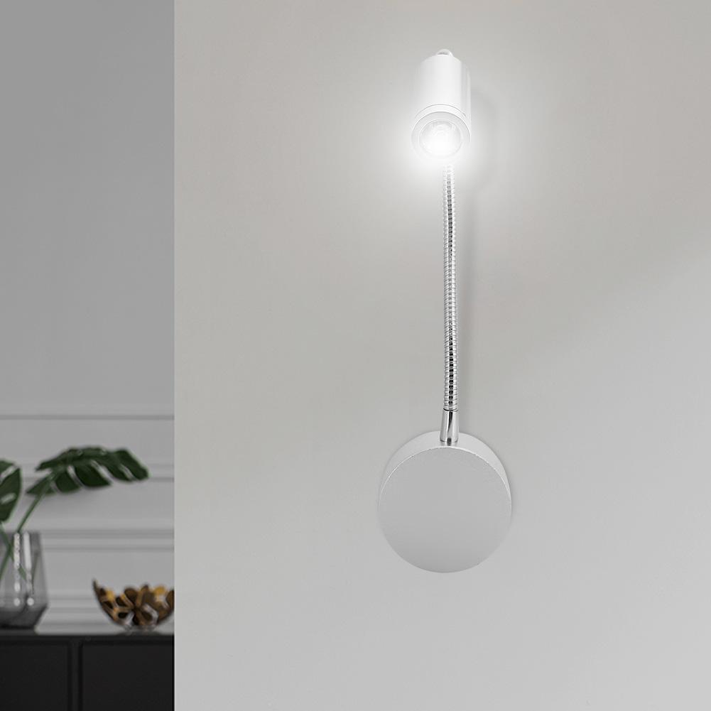 1W Flexible LED Wall Lamp Adjustable Wall Mounted Night Light Reading Light for Bedroom 85V 265V