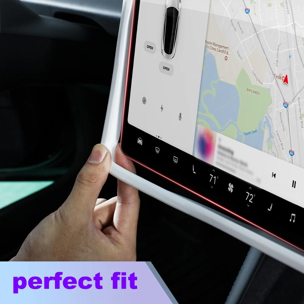 Voor Tesla Schermbeschermer Siliconen Frame Display Rand Carrosserie Cover Centrale Bediening Accessoires Voor Tesla Model 3 Y 2025 2025 2025
