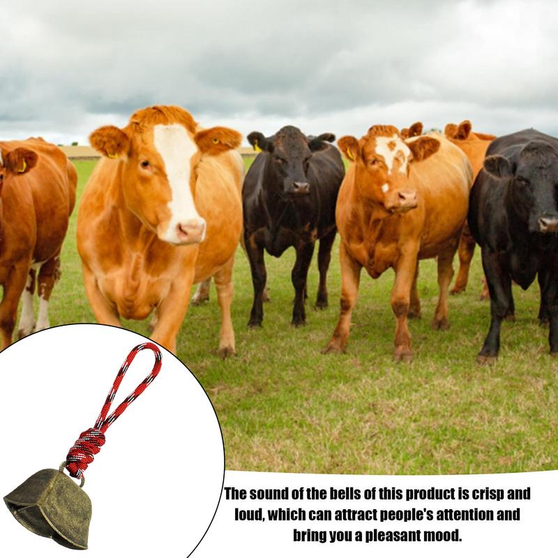 Goat Bells For Collars Vintage Clear Sound Grazing Copper Cow Bells With Lanyard Weatherproof Metal Ornament For Outdoor Camping