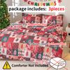 3Pcs/Set Christmas Reindeer Snowman Bedding Set Includes 1 Duvet Cover And 2 Pillowcases Soft And Skin-Friendly