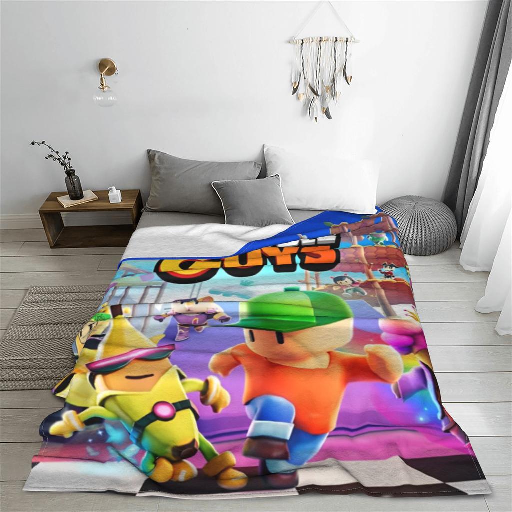 S-Stumble Lustiges Spiel Jungs Cartoon Samt Überwurfdecken Schulanfangsgeschenk Decke Bett Überwürfe Ultra-Weich Plüsch Dünn Atmungsaktiv