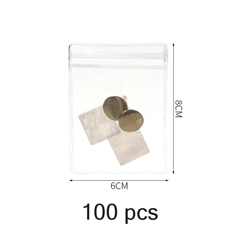 

100 шт. ПВХ самозапечатывающийся мешок для ювелирных изделий толстый мешок для ожерелий браслетов мешок с застежкой-молнией держатель для хранения колец сумка для хранения антиокислительный мешок