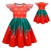 Christmas New Children'S Flying Sleeve Dress 3D Digital Printing Christmas Day Performance Dress