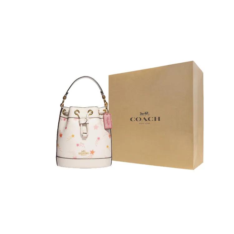COACH Dempsey Artificial Leather Bucket Bag , Crossbody Handbag Small Women's White (Unisex) Handbags CF165 IMCAH