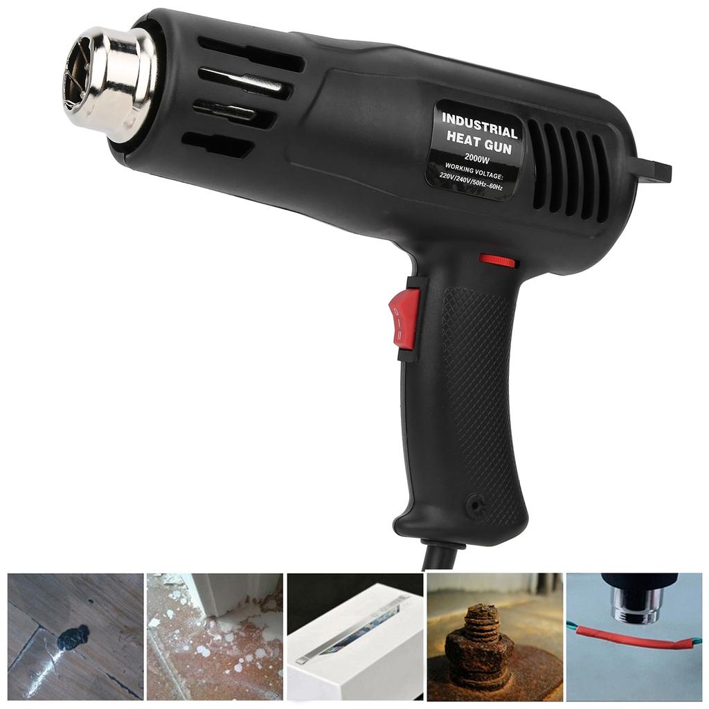 2000W Temperature Adjustable Hot Air Gun with Nozzles Industrial Tool