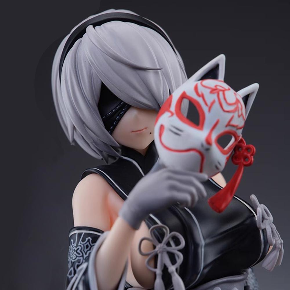Game Figure 2B sitting action figures YoRHa Type A kimono 2A figurines Doll PVC Models Toys Adult Collection Statue Gifts 21.5cm