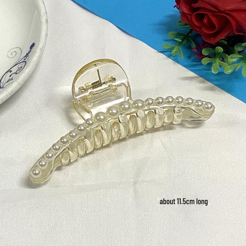 Pearl Embellished Ponytail Claw Clip for Updos and Hair Accessories