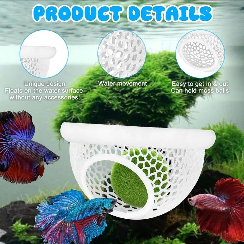 Aquarium schwebende Höhle Fisch Garnelen Versteck Unterschlupf 3-in-1 Hängematte Futterring & Ruheplatz für Betta kleine Wassertiere