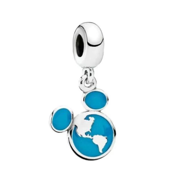 925 Silver Miniso Disney Princess Dress Minnie Clip Safety Chain Castle Charm Fit Original DIY Bracelet Trinket Jewelry