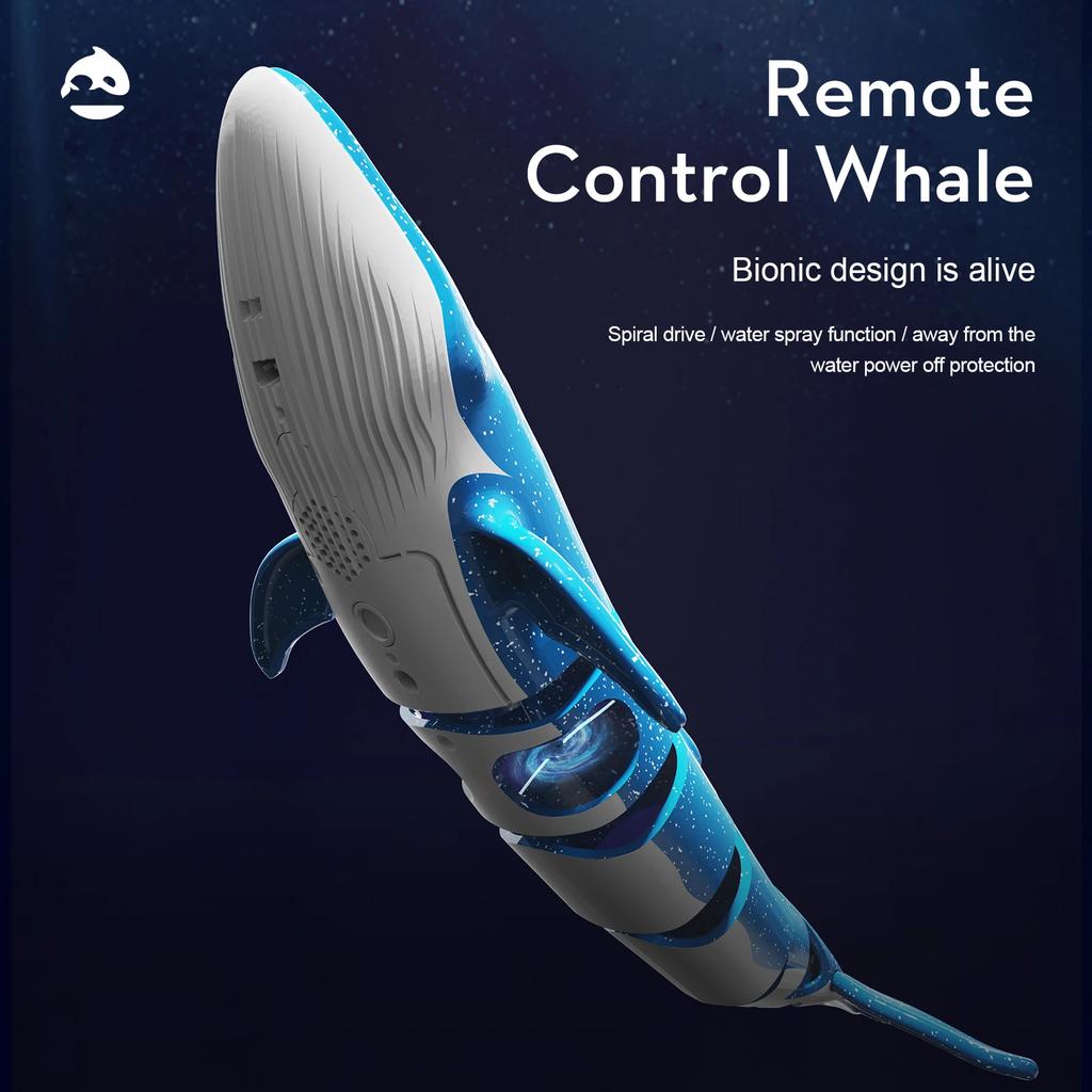 2.4G Rc Whale Diving Simulation Shark Water Spray Swimming Bath Outdoor Electric Kids Toys Boy Underwater Remote Control Anima