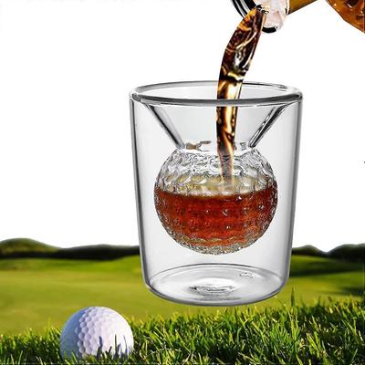 Golf Whiskeyglas, Golf Whiskeyglazen Voor Mannen, Golfcadeaus Voor Mannen Golfers, Whiskeyglas Met Ingebouwde Vorm Van Een Golfbal