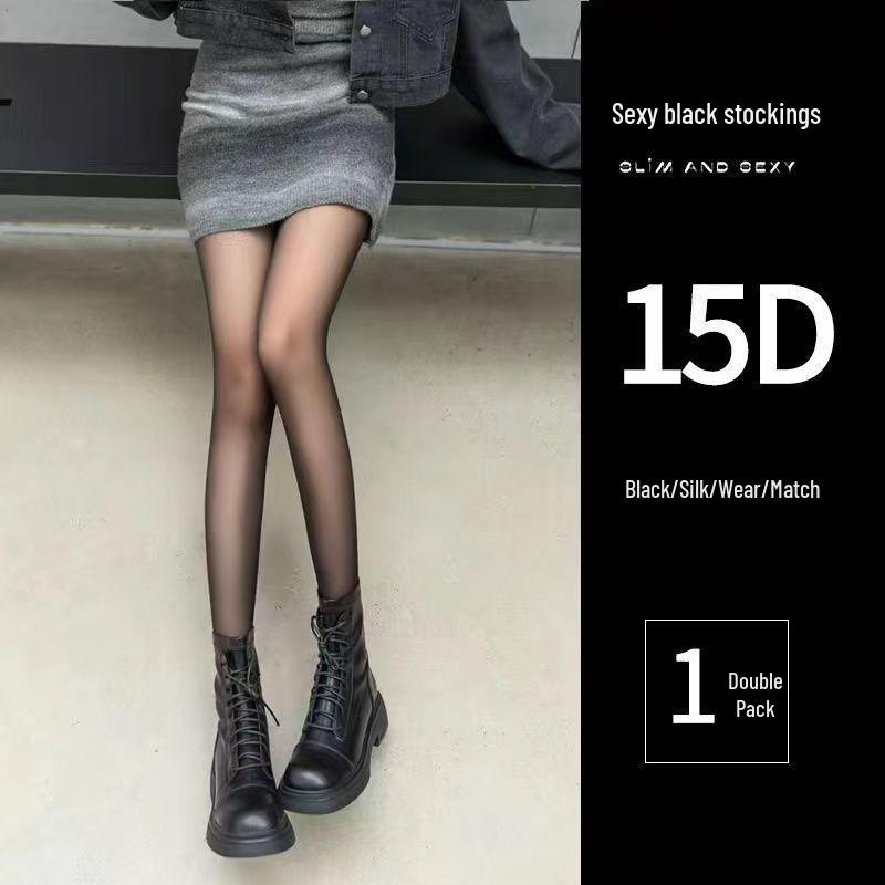 Women s Ultra-Thin Black Silk Pantyhose - Anti-Snag, High-Transparency, Non-Slip, Summer Stockings One size