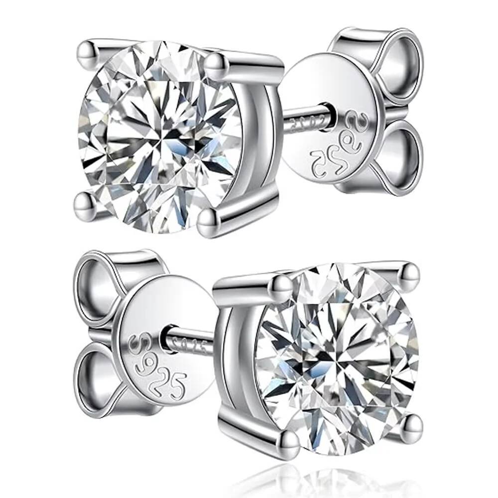 

TY 2.0ct Moissanite Earrings For Women Lab Grown Dia Ear Studs Sier Fine Jewelry Gift S925 Silver Earrings 4mm (0.3ct each)
