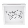 Multipurpose Photo Frame Storage Box, Ticket Shadow Box, Finely Finished, Durable White Board, Large Capacity, Postcard Storage (Map Style)