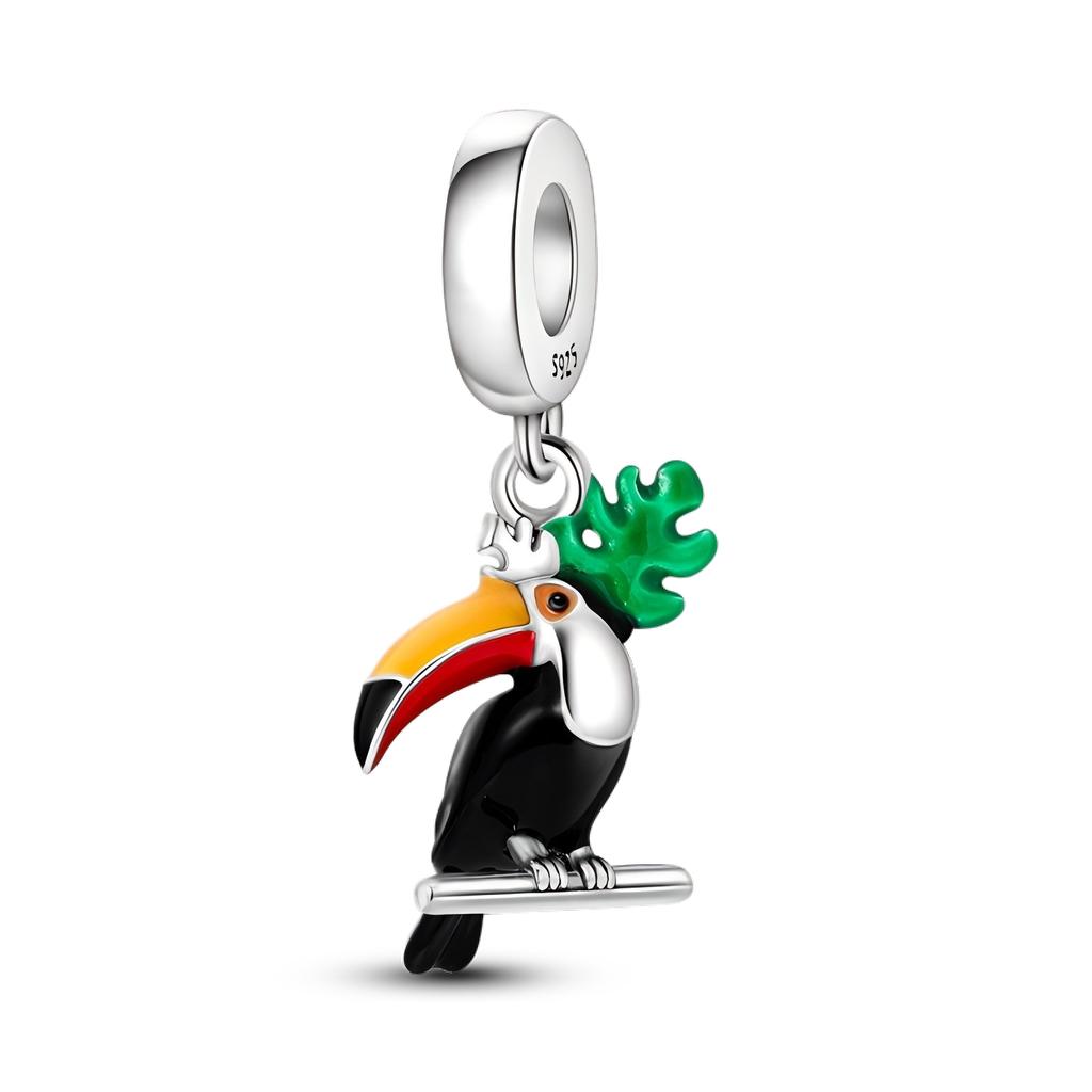 Charms Animali in Argento 925 Cane Gatto Gufo Coniglio Leone Elefante Dinosauro Charm Per Braccialetto Bangle Biglie per Creazione Gioielli