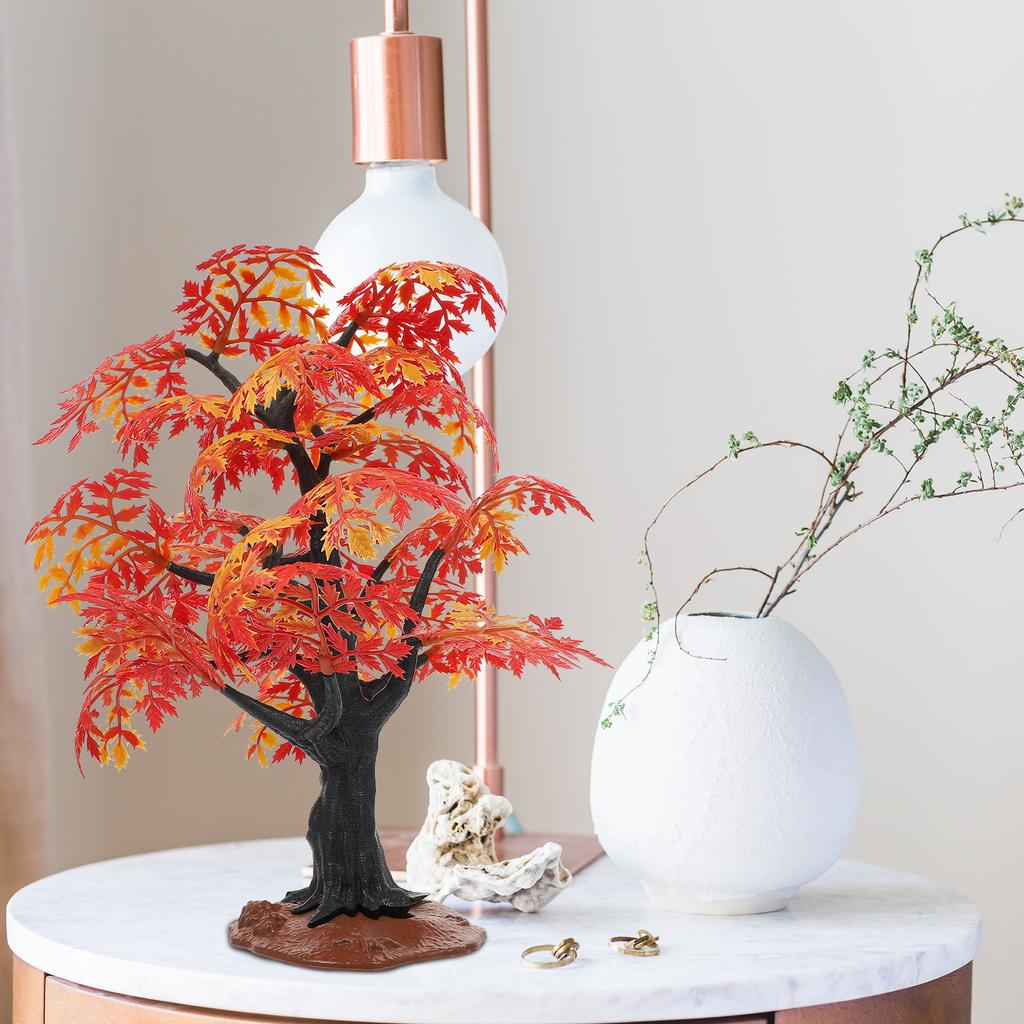 Maple Leaf Decoration Sturdy Plastic Tree Shape Ornament Small Garden Decor Sand Table Micro Landscape DIY Garden Decor