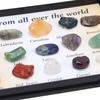 multi-color natural mineral texture mini crystal collection stones  cabinet mineral specimen layout