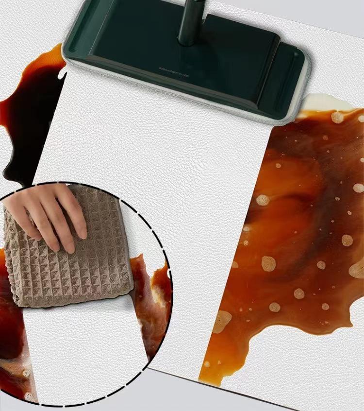 Wabi-Sabi Waterproof Non-Slip Leather Kitchen Floor Mat, Easy Clean, Oil-Proof
