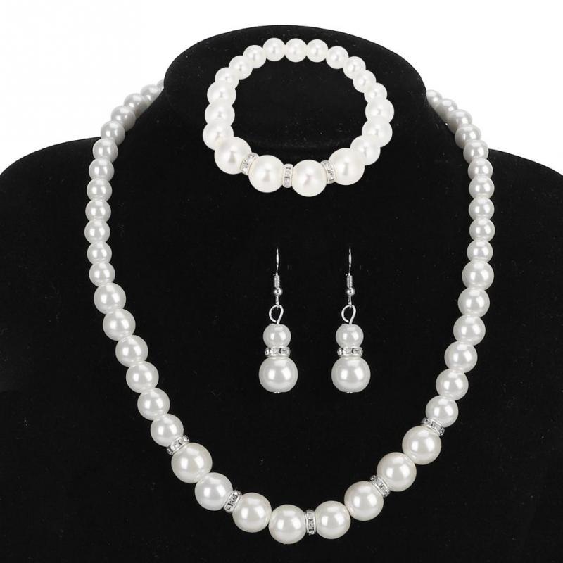 Buy Faux Pearl Wedding Necklace Earring 