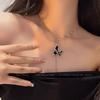 Black butterfly zircon necklace women's new neutral cold wind neck chain collarbone chain sweater chain with accessories