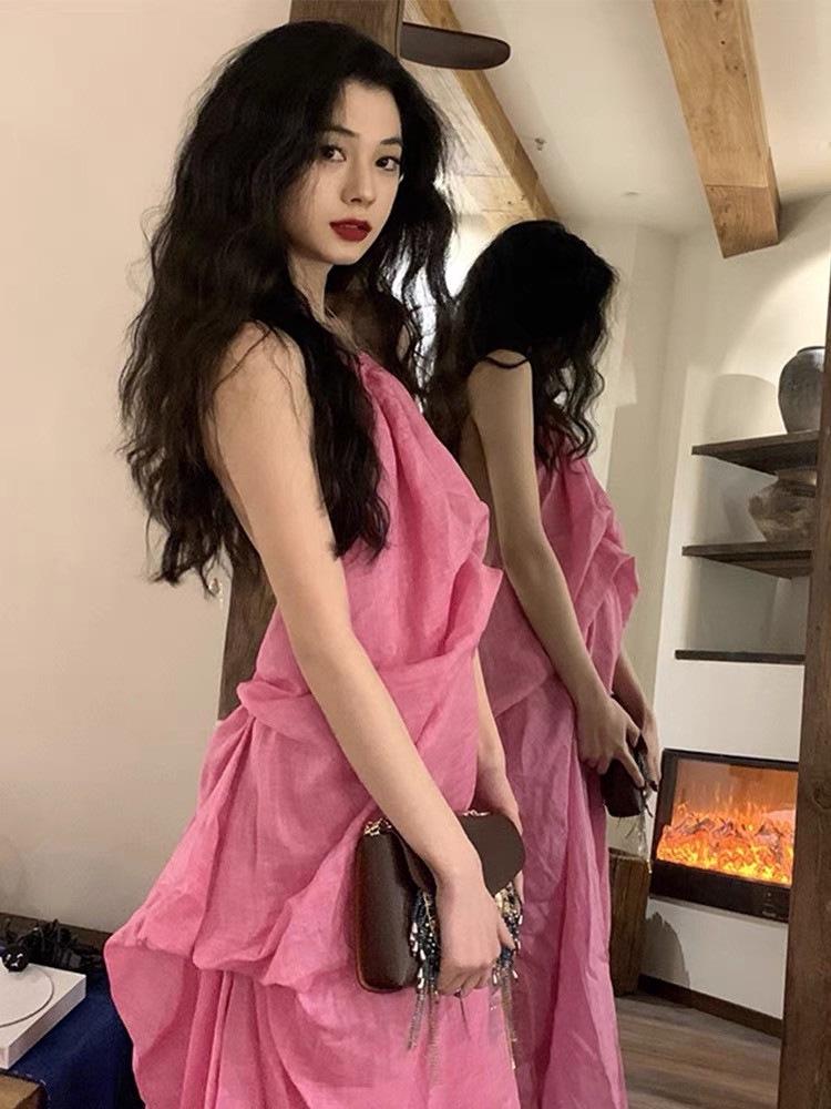 French Riviera Halterneck Sundress for Beach & Travel Photos