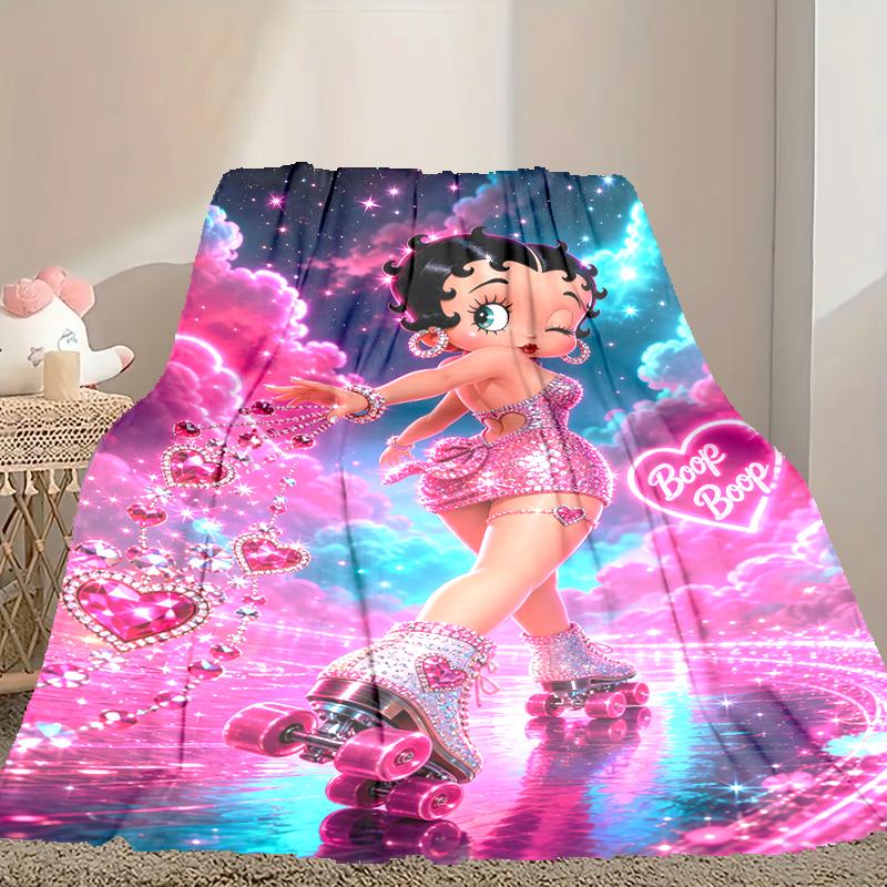 1pc Digital Print Nap Blanket, Betty Boop Blanket for Home Use, All Season Warmth, Christmas and Valentine's Day Gift Blanket
