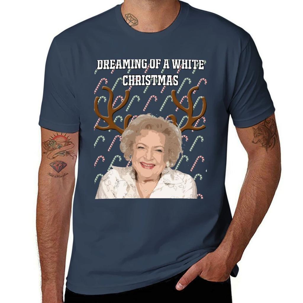 Die Golden Girls 'Dreaming of a White Christmas' Grußkarten T-Shirt Baumwoll-T-Shirt Mann T-Shirts für Mann Pack Baumwoll-T-Shirt