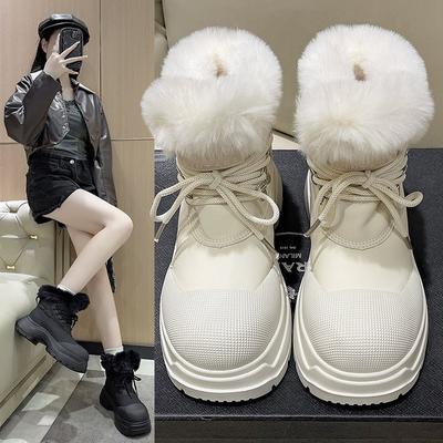 Thick-soled Snow Boots Women's 2024 New Winter Velvet Warm Martin Boots Women's Small Short Boots Non-slip Waterproof Cotton Shoes