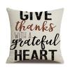 Thanksgiving Linen Pillowcase Autumn Pumpkin Print Pillow Cushion Cover