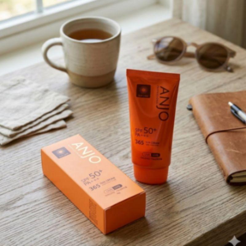 ANJO Professional 365 Daily Sunscreen SPF50+ PA+++ 70g – Lightweight UV Protection Cream for Smooth & Hydrated Skin