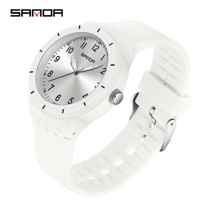 Sanda Wasserdichte Leuchtende Quarz-Armbanduhr - Einfaches Zeigerdesign für Schüler