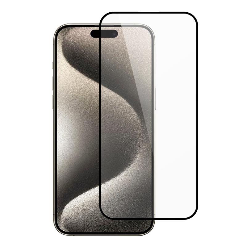 

RURIHAI For iPhone 15 Pro Full Glue Screen Protector,High Aluminum-silicon Glass Secondary Hardening Film Type A