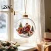 Indoor Party Ambient Lights Light Up Christmas Scene Ball Ornament with Warm LED Glowing Holiday Story for Clear Acrylic Hanging Balls Tree Decor and