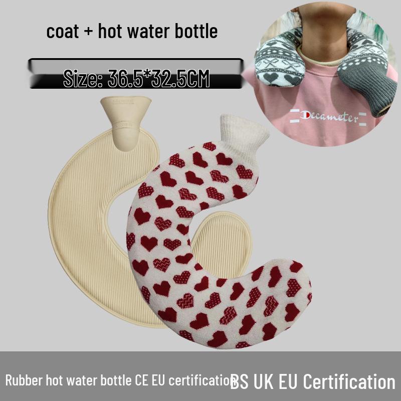 Explosion-Proof Hot Water Bottle: Rubber Design for Stomach and Feet, Long-Lasting Warmth