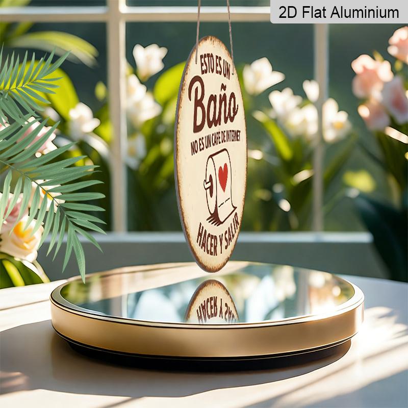 2D Flat 1pc Aluminum Decorative Ornament | Spanish-Style Bathroom Decorative Hanging Ornament | 7.87 inches × 7.87 inches | Ideal for wall decor in