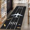 Airplane Runway Aviation Themed Long Runner Rug Kids Traffic Game Play Mat Non Slip Hallway Bedroom Household Floor Carpe