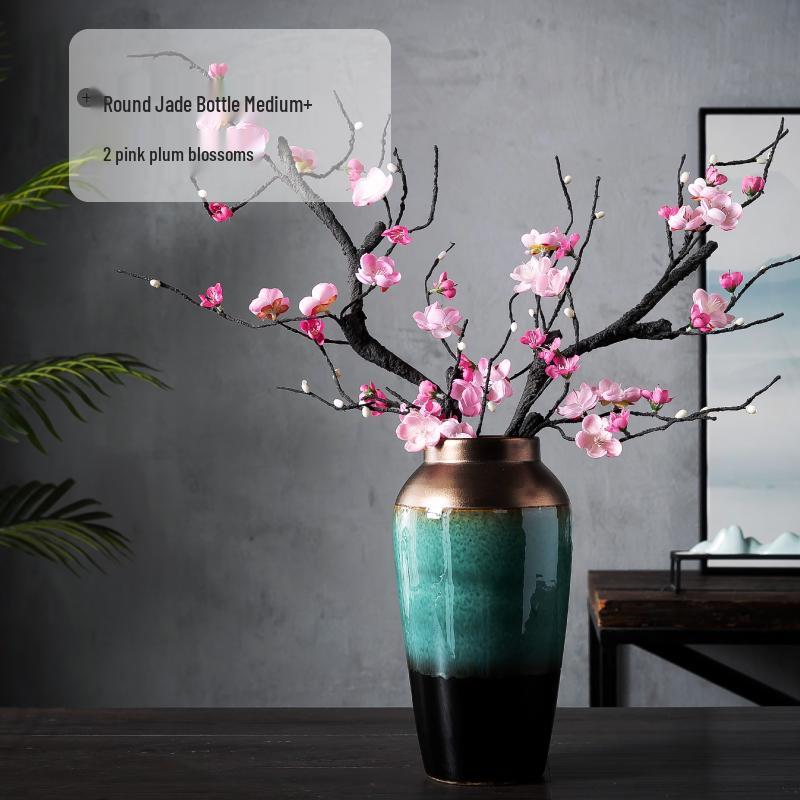 Elegant Pink Plum Blossom Dried Flower Bouquet for Home Decoration