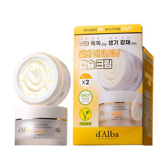 d Alba Vita Toning Capsule Cream Brightening Vitamin Capsule Moisturizing Face Cream Duo Set 55g + 55g