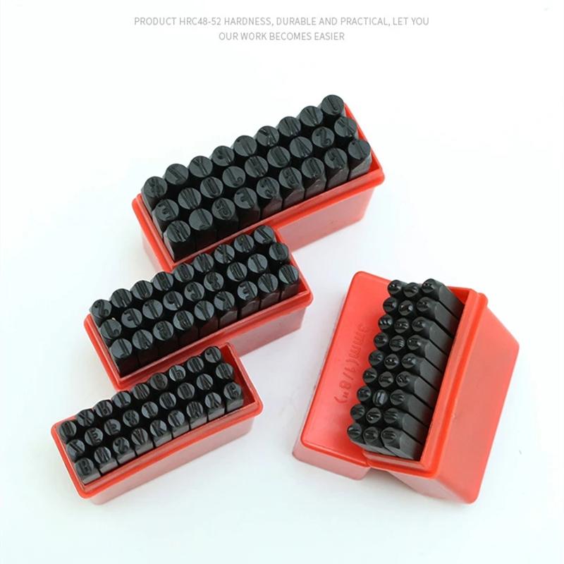 Digitální razítko s abecedou uhlíková ocel kůže kov LOGO razicí sada DIY šperky číslo písmeno razicí nástroje 2/2,5/3/4/5/6/8/10/12,5 mm