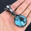 Blue Turquoise Pendant, 999 Copper Wire Wrapped Pendant Handmade Gemstone Jewelry, Gifts For Wife Brand New Pendant