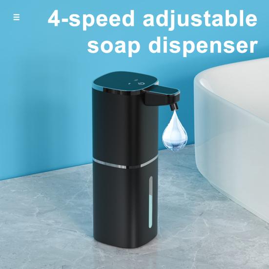 Automatic Soap Dispenser Touchless IPX5 Waterproof USB Rechargeable 4-Level Adjustable Volume 10-Second Continuous Flow Soap Dispenser