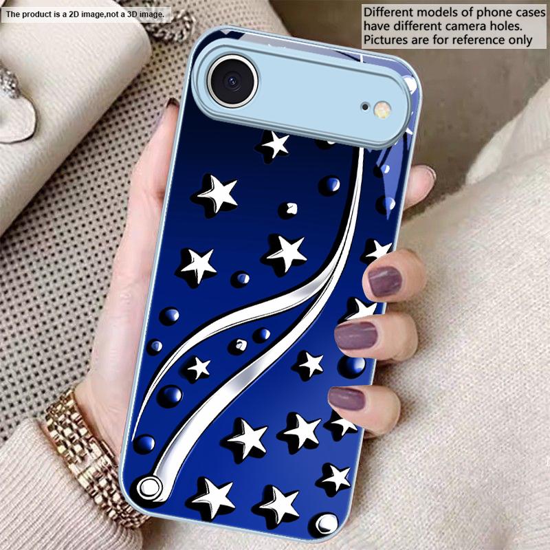 Tiefe Nacht mit Sternen Für iPhone 17 Air 16 E 15 14 13 Plus 12 mini 17 Pro Max 11Pro XR Xs X 7 8 11 Gehärtetes Glas Handyhülle