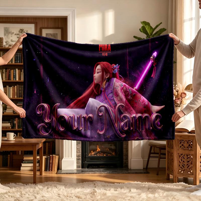 Mira (23) Personalized Name Blanket Soft Cozy Gift for Sofa Bed Couch Home Decoration