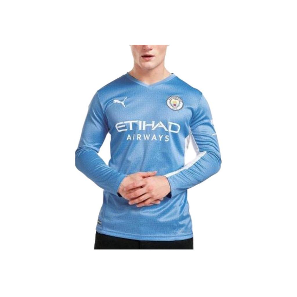 Puma Maglia Casa Manchester City Serie Motivo Stampato Girocollo Manica Lunga Maglia da Calcio Uomo Top Blu 759203-01