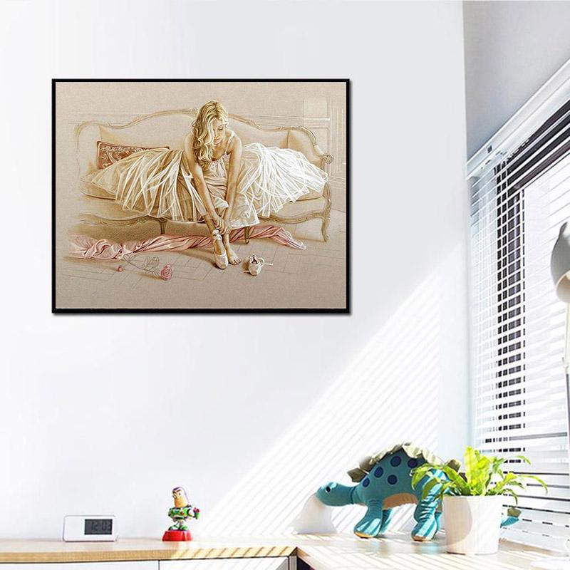 Diamond Painting Dancer Girl Full Diamond Embroidery Pattern Rhinestones Decor DIY Diamond Mosaic Kit