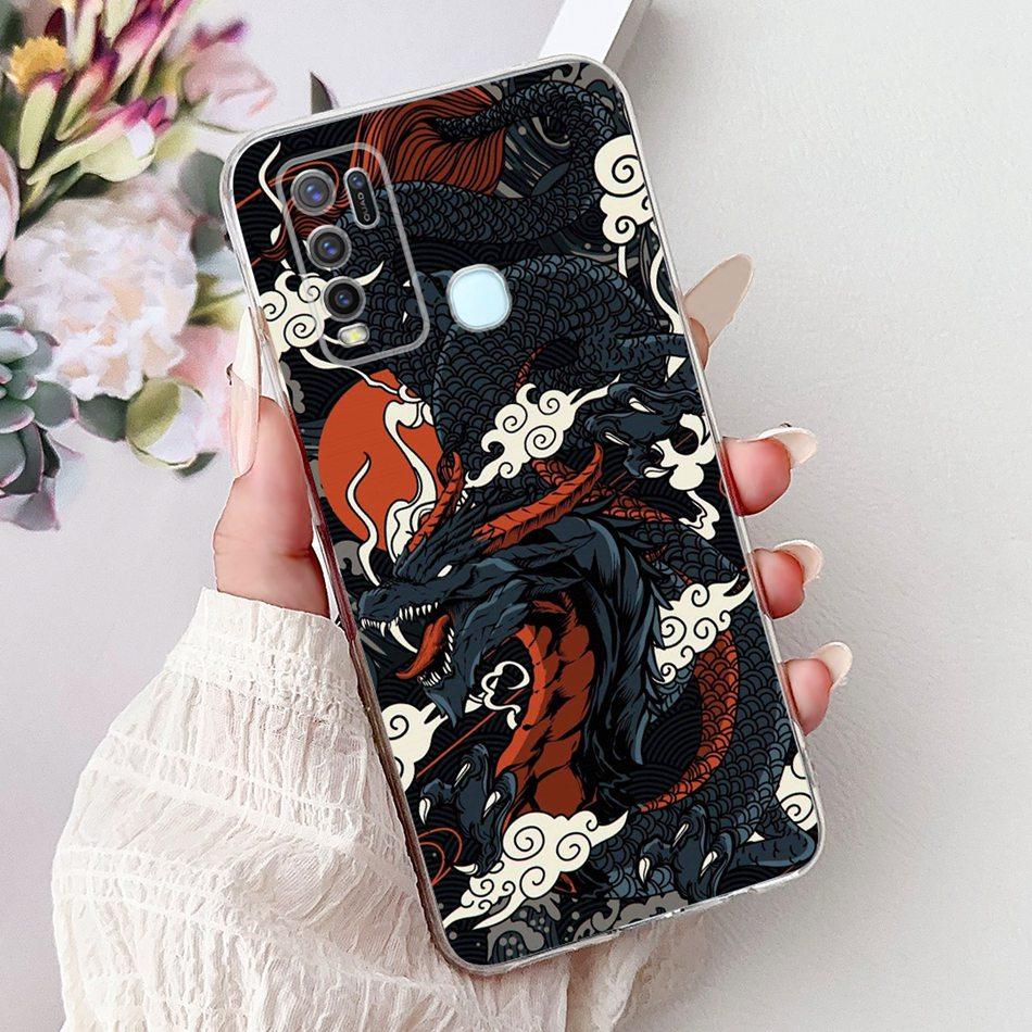 For Vivo Y50 Y30 Y30i 1935 1938 Cool Dragon Tiger Painted Phone Case For Vivo Y30 Y30i Y50 Soft Silicone TPU Cases